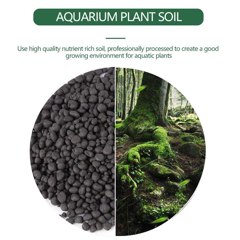Zetiling Aquatic Plant Soil, 1000g Aquasoil, Aqua Soil, Aquarium Plant Substrate Fish Bottom Plant Sand Mud for Root Growth of Most Types of Grass - Image 2